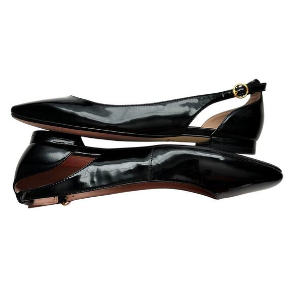 Cole Haan Bria Cutout Black Patent Leather Flats Size 7 Square Toe - Picture 2 of 13